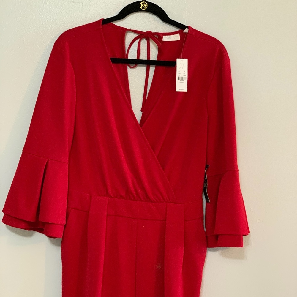 New York & Company Red Shorts Romper (NWT)